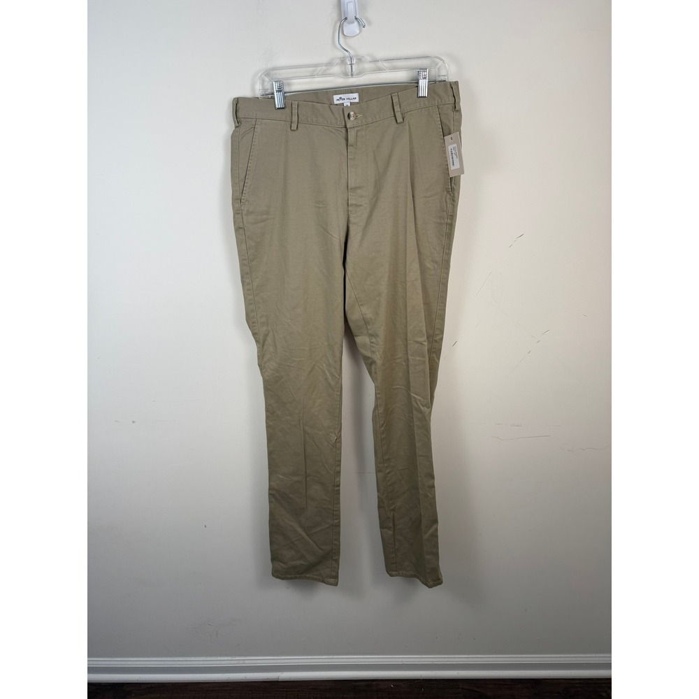 Peter Millar Crown Chino Quality Pants MF22B06 Khaki Tan Mens 38 Unhemmed NWT